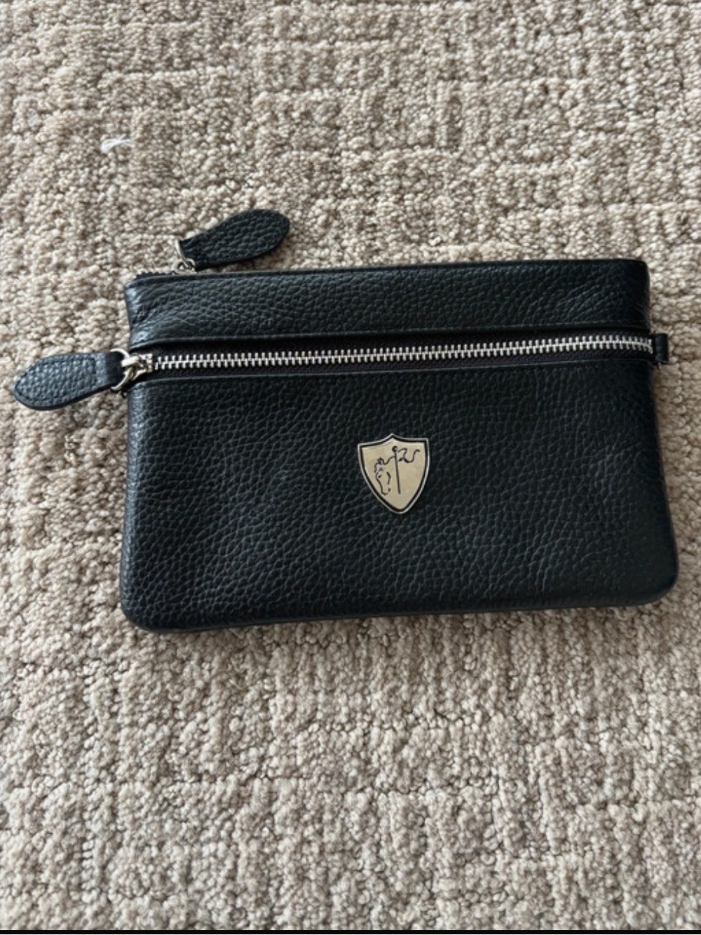 Black Knight Genuine Leather Rider’s Belt Wallet / Double Zip Wristlet